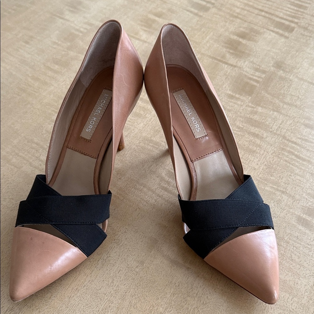 Michael Kors Black and Tan Women's Heels